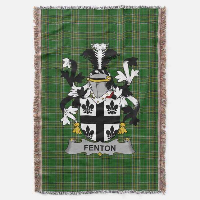 Irish Fenton Jackar om Arm Family Crest Ireland Filt (Framsidan Vertikal)
