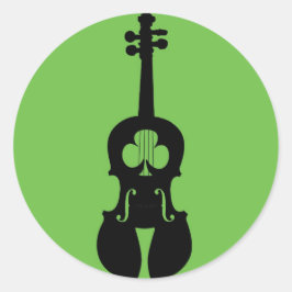 Irish Fiddle Sticker Runt Klistermärke