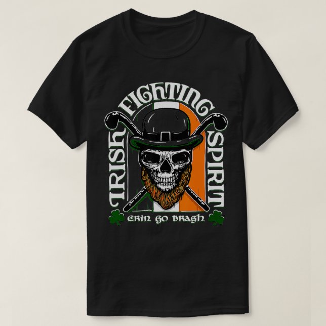 Irish Fighting Spirit Grönt Edition T Shirt (Design framsida)