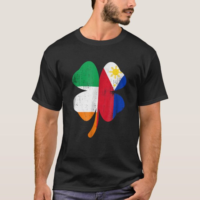 Irish Filipino Flaggor St patricks day T-Shirt (Framsida)