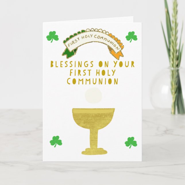 Irish First Heliga Communion Card Kort (Framsida)
