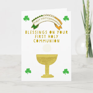 Irish First Heliga Communion Card Kort