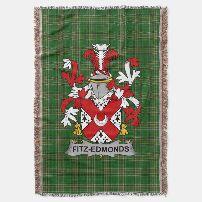 Irish Fitz-Edmonds Jackar om Arm Family Crest Irel Filt (Framsidan Vertikal)