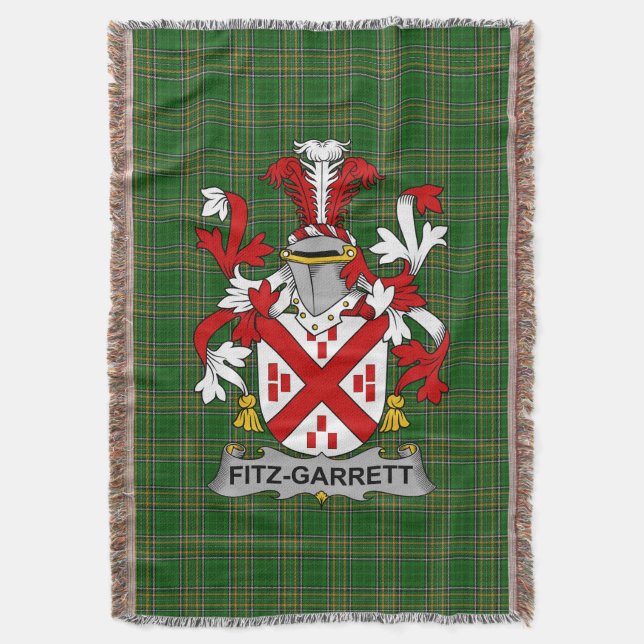 Irish Fitz-Garrett Jackar om Arm Family Crest Irel Filt (Framsidan Vertikal)