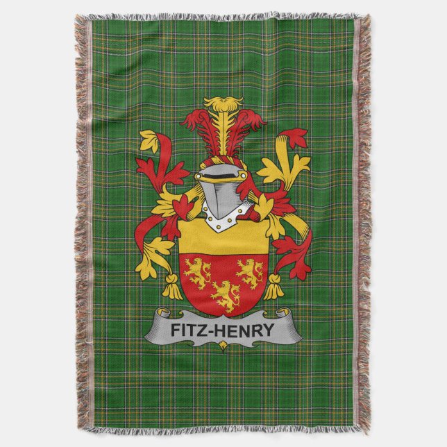 Irish Fitz-Henry Jackar om Arm Family Crest Irelan Filt (Framsidan Vertikal)