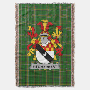 Irish Fitz-Herbert Jackar om Arm Family Crest Irel Filt