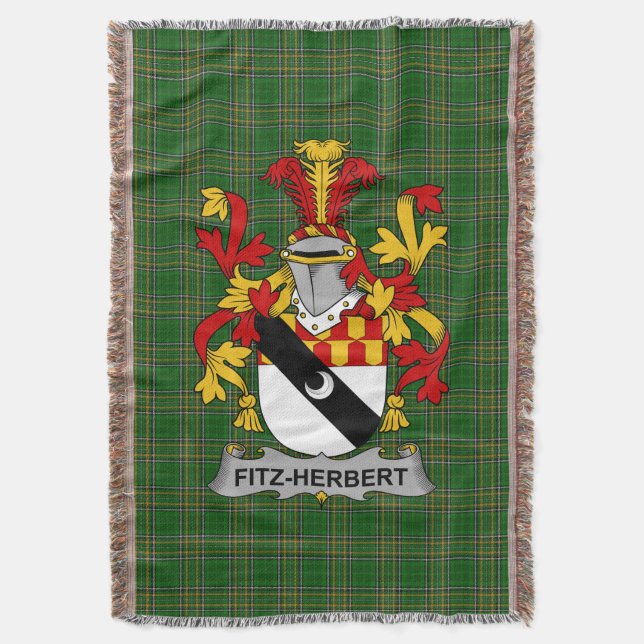 Irish Fitz-Herbert Jackar om Arm Family Crest Irel Filt (Framsidan Vertikal)