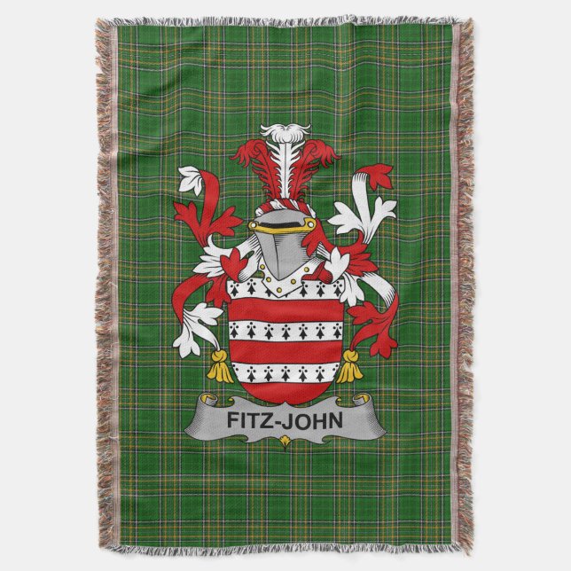 Irish Fitz-John Jackar om Arm Family Crest Ireland Filt (Framsidan Vertikal)