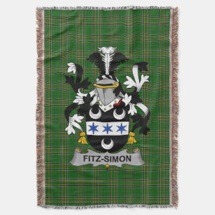 Irish Fitz-Simon Jackar om Arm Family Crest Irelan Filt