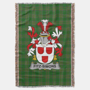 Irish Fitz-Simons Jackar om Arm Family Crest Irela Filt