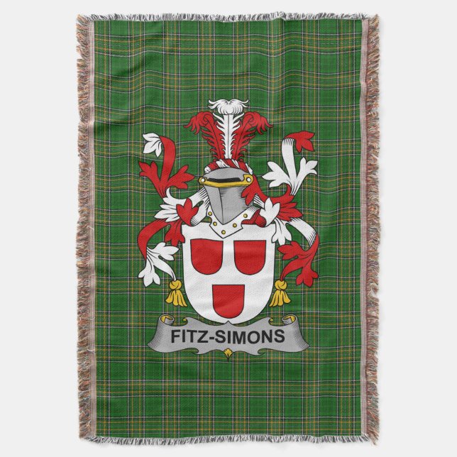 Irish Fitz-Simons Jackar om Arm Family Crest Irela Filt (Framsidan Vertikal)