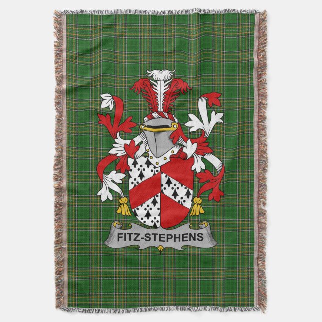 Irish Fitz-Stephens Jackar om Arm Family Crest Ire Filt (Framsidan Vertikal)