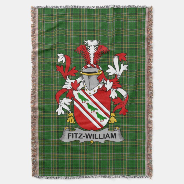 Irish Fitz-William Jackar om Arm Family Crest Irel Filt (Framsidan Vertikal)