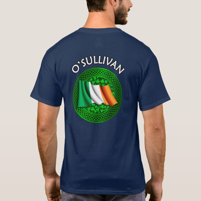 Irish Flag Clover Celtic Knot - O'Sullivan T Shirt (Baksida)