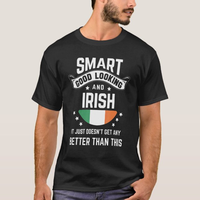 Irish Flag Native Pride  Ireland Irish Roots T Shirt (Framsida)
