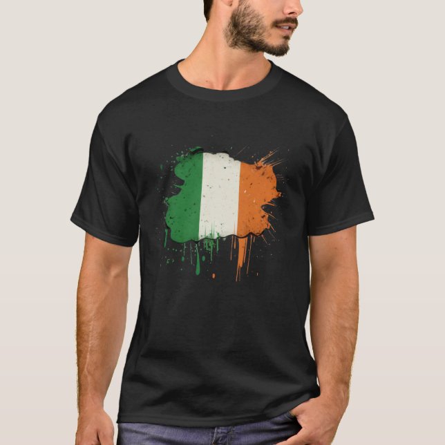 Irish Flag St Patrick s Day T Shirt (Framsida)