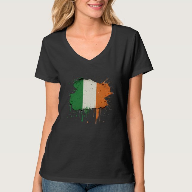 Irish Flag St Patrick s Day T Shirt (Framsida)