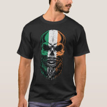Irish Flagga Beared Skull Head Saint Patricks Day