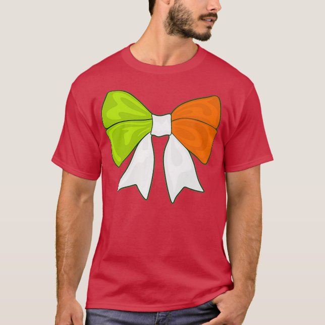 Irish Flagga Bow Tie St Patrick Paddy Patty Day T Shirt (Framsida)