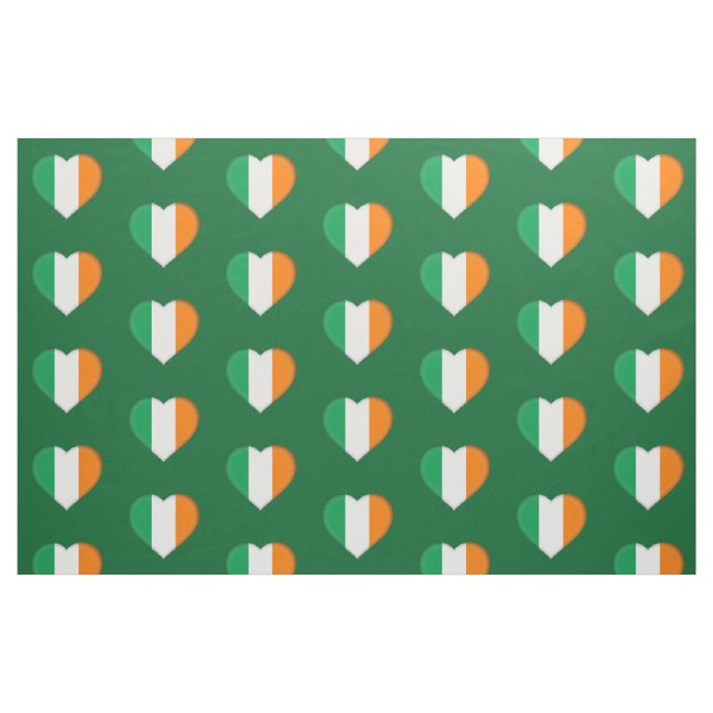 Irish Flagga Cute Irish Hearts Mönster St. Patrick Tyg (Fat Quarter)