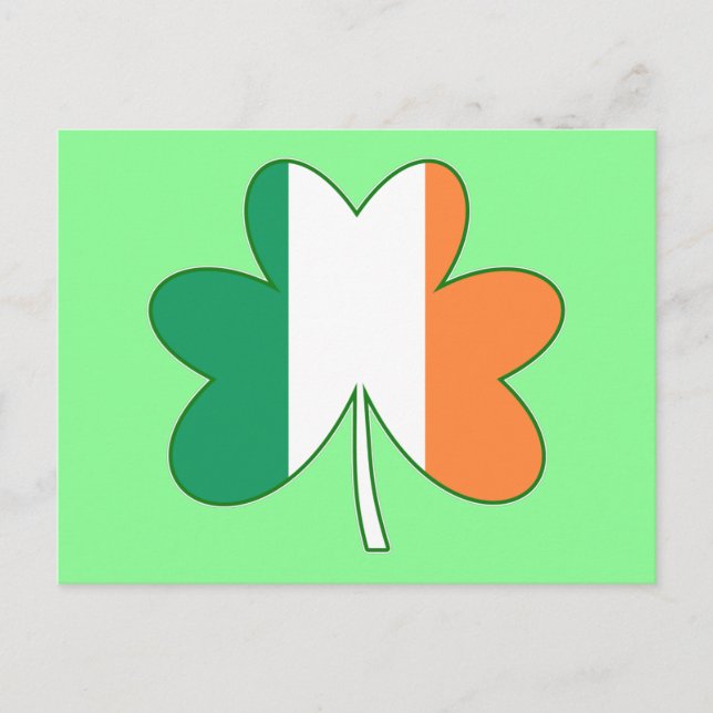 Irish Flagga Färg Shamrock Vykort (Framsida)