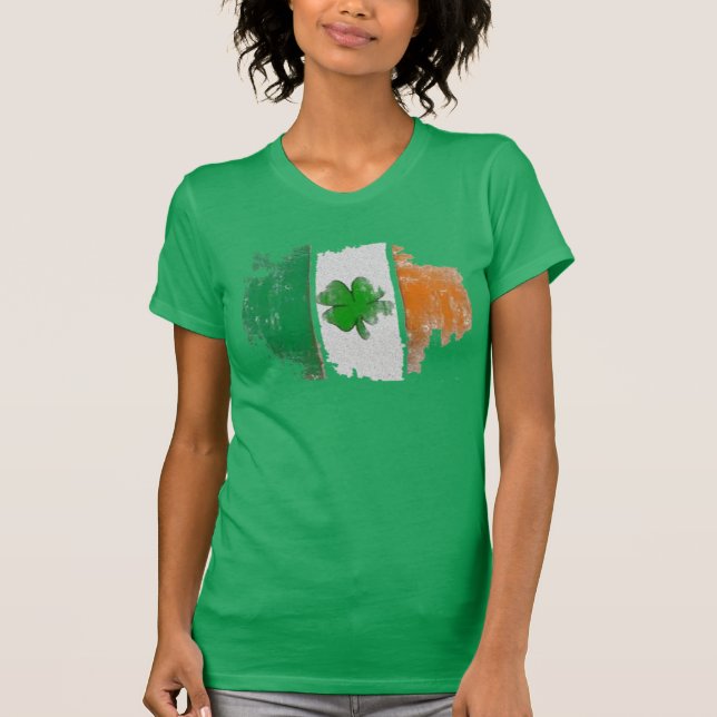 Irish Flagga Grönt Shirt Womens Irish T-Shirt Desi (Framsida)