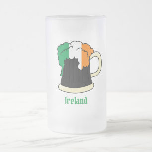 Irish Flagga Guinness Beer Frostat Ölglas