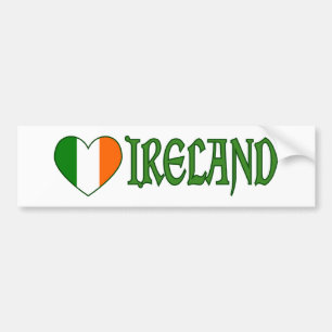 Irish Flagga Heart Ireland Bildekal