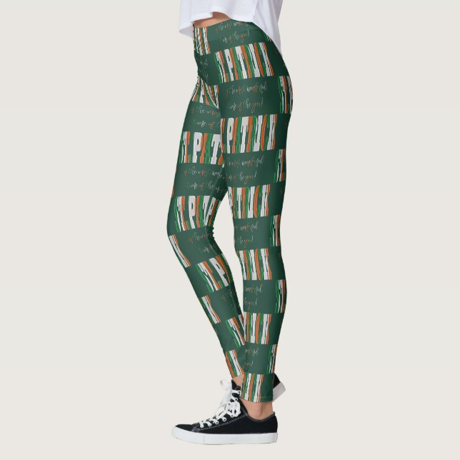 Irish Flagga i Färg i Text St. Patrick Leggings (Vänster)