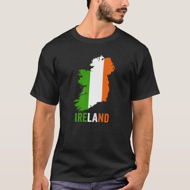 Irish Flagga I kärlek Ireland Pride Karta Manar Wo T Shirt (Framsida)