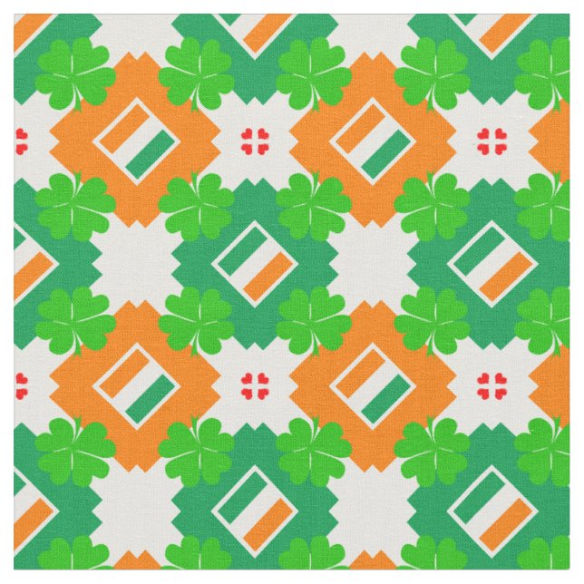 Irish Flagga & Ireland Fabric mode /Shamrock Tyg (Närbild)