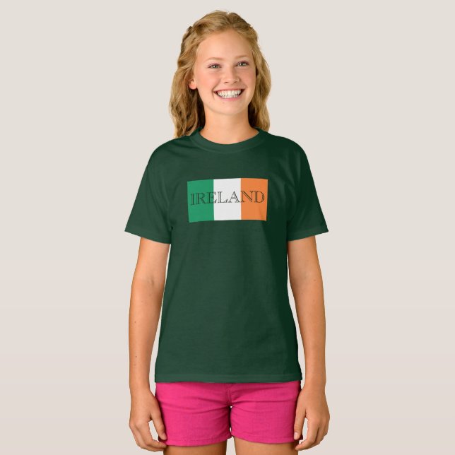 Irish Flagga Ireland Gcent T Shirt (Hel framsida)