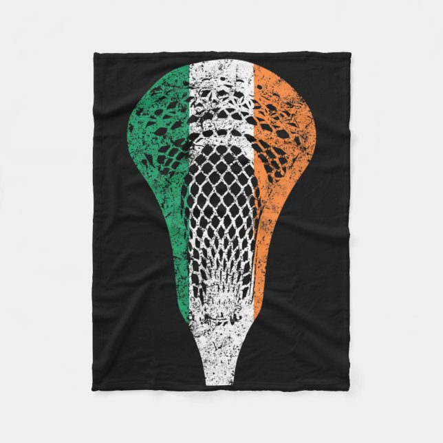 Irish Flagga Ireland Lacrosse Fleecefilt (Framsidan)