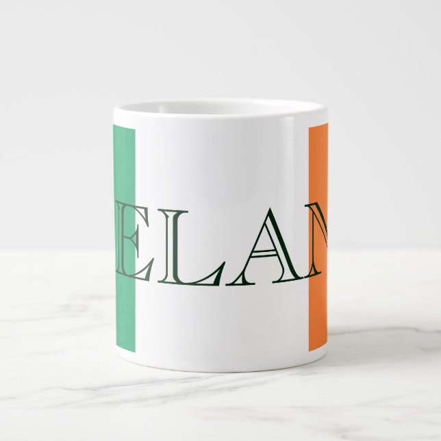 Irish Flagga Ireland mugcent Jumbo Mugg (Framsidan)