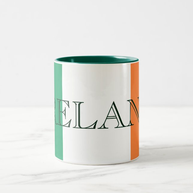 Irish Flagga Ireland mugcent Två-Tonad Mugg (Center)