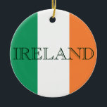 Irish Flagga Ireland orncen Julgransprydnad Keramik<br><div class="desc">Irish Flagga Ireland Round Ornament Design © Trinkets and Sak 2017 - AHP Design. Alla Höger reserverade.</div>