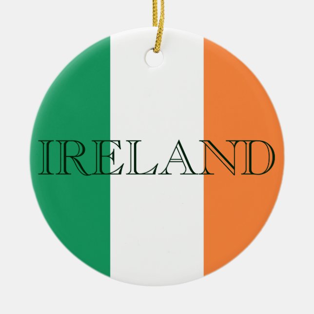 Irish Flagga Ireland orncen Julgransprydnad Keramik (Framsidan)