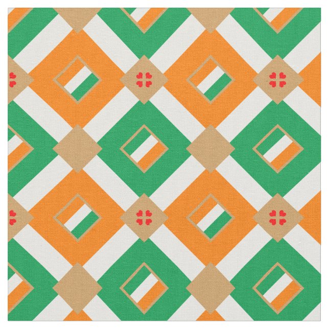 Irish Flagga & Ireland Trendig Fabric mode Tyg (Närbild)