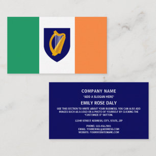 Irish Flagga & Jacka of Arm, Republiken Irland Visitkort