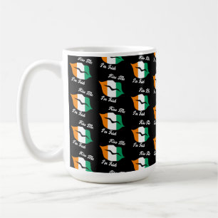 Irish Flagga Kisses - Kiss Me jag är Irish St. Pad Kaffemugg