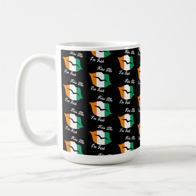 Irish Flagga Kisses - Kiss Me jag är Irish St. Pad Kaffemugg (Vänster)
