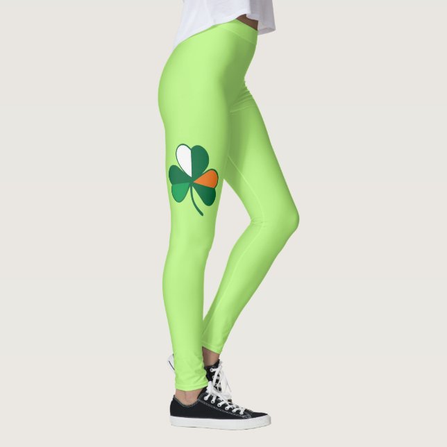 Irish Flagga Leggings - St Patrick's Yoga Byxor (Höger)