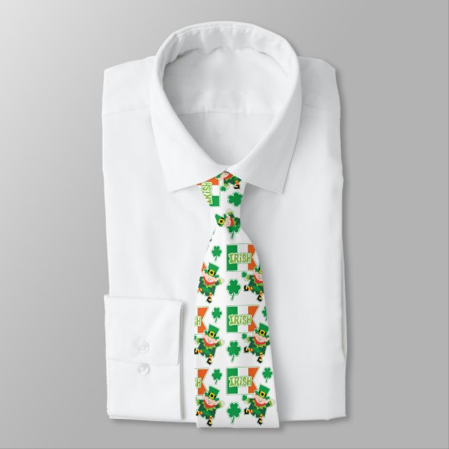 Irish Flagga Leprechaun Mönster Slips (Bunden)