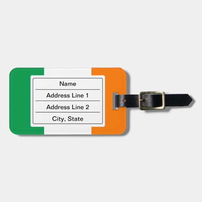 Irish flagga Luggage Tag Bagagebricka (Horisontell Framsida)