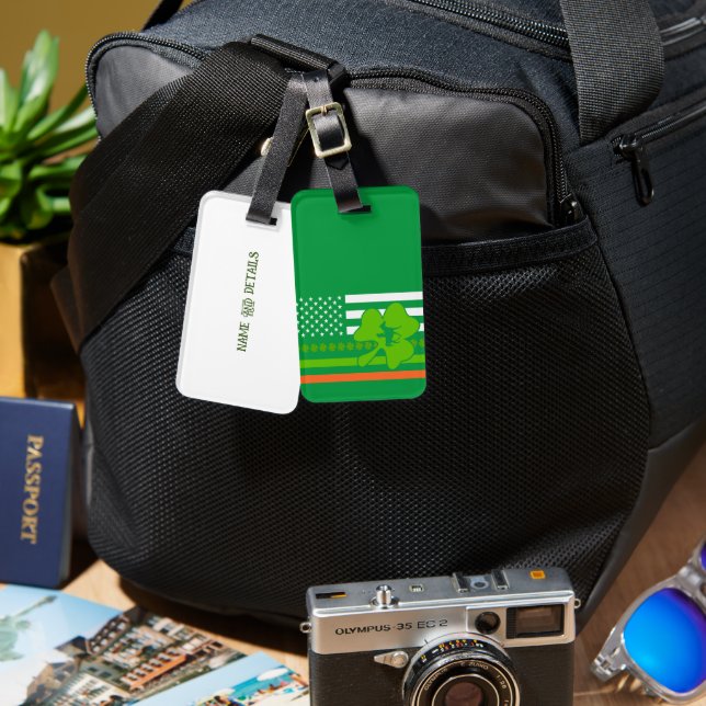 Irish Flagga Luggage Tag Bagagebricka (Fram & Baksida)
