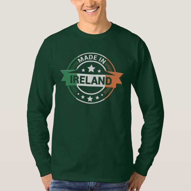 Irish Flagga Made in Ireland St. Patrick T-Sh T Shirt (Framsida)