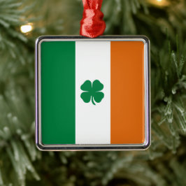 Irish Flagga Patriotic Ireland Flagga St patrick's Julgransprydnad Metall