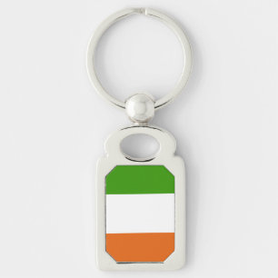 Irish Flagga Rektangulärt Silverfärgad Nyckelring
