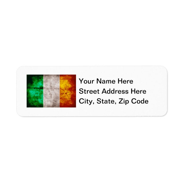 Irish Flagga Returadress Etikett (Framsidan)