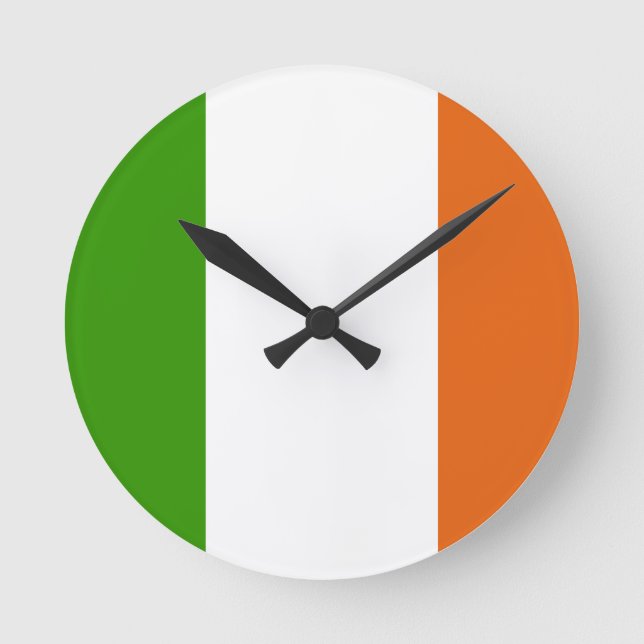 Irish Flagga Rund Klocka (Framsida)